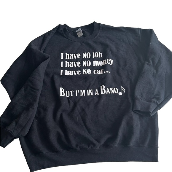 Gildan Black Graphic Men's Crewneck Sweater - Picture 4 of 7